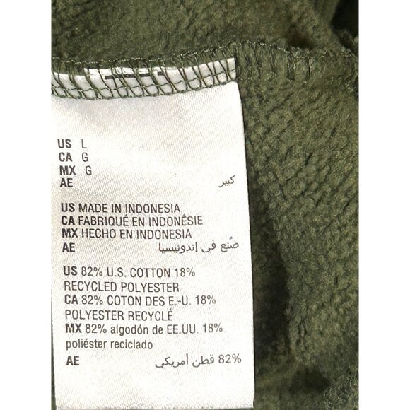 Mode Of One Green NY Logo Hoodie L Cotton Blend Kangaroo Pocket Casual Streetwea - Picture 6 of 7
